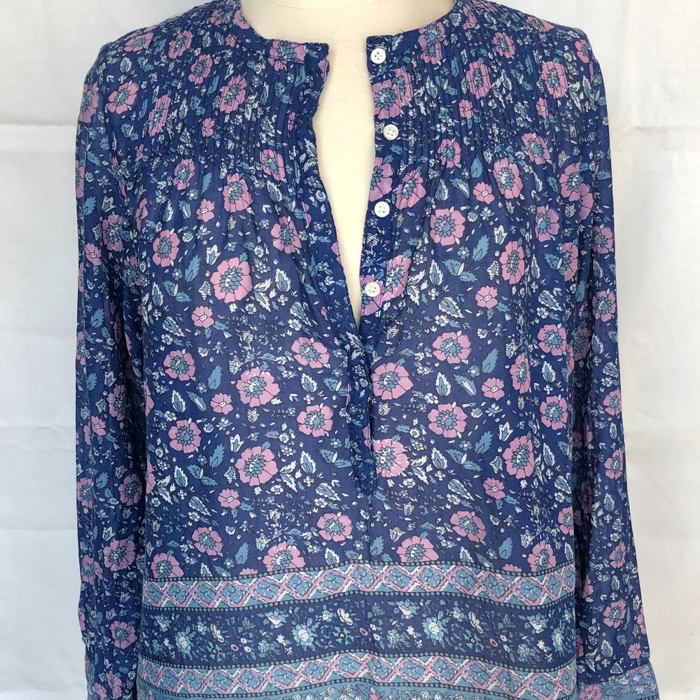 J. Crew Cotton Voile Peasant Top